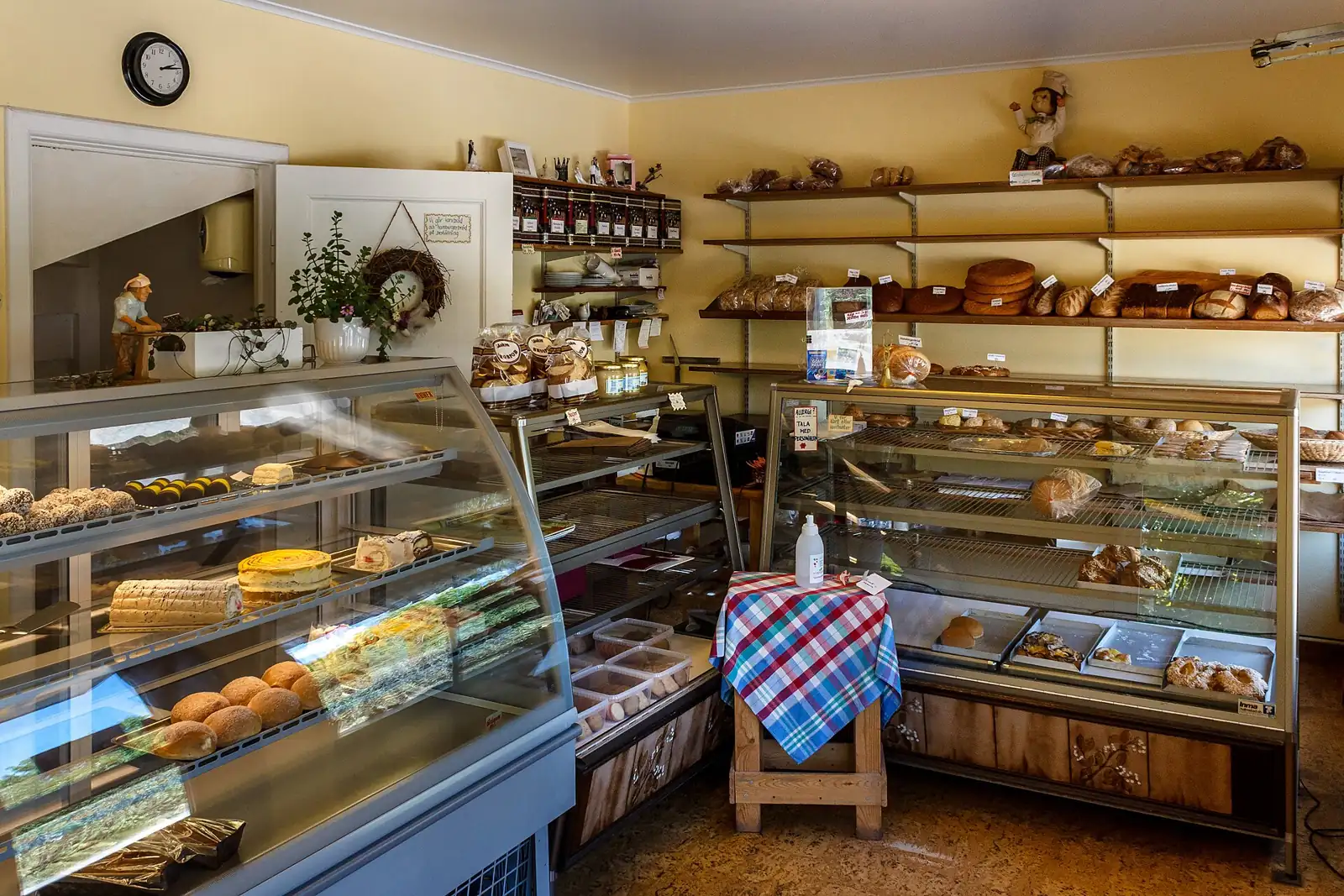 Inside a bakery