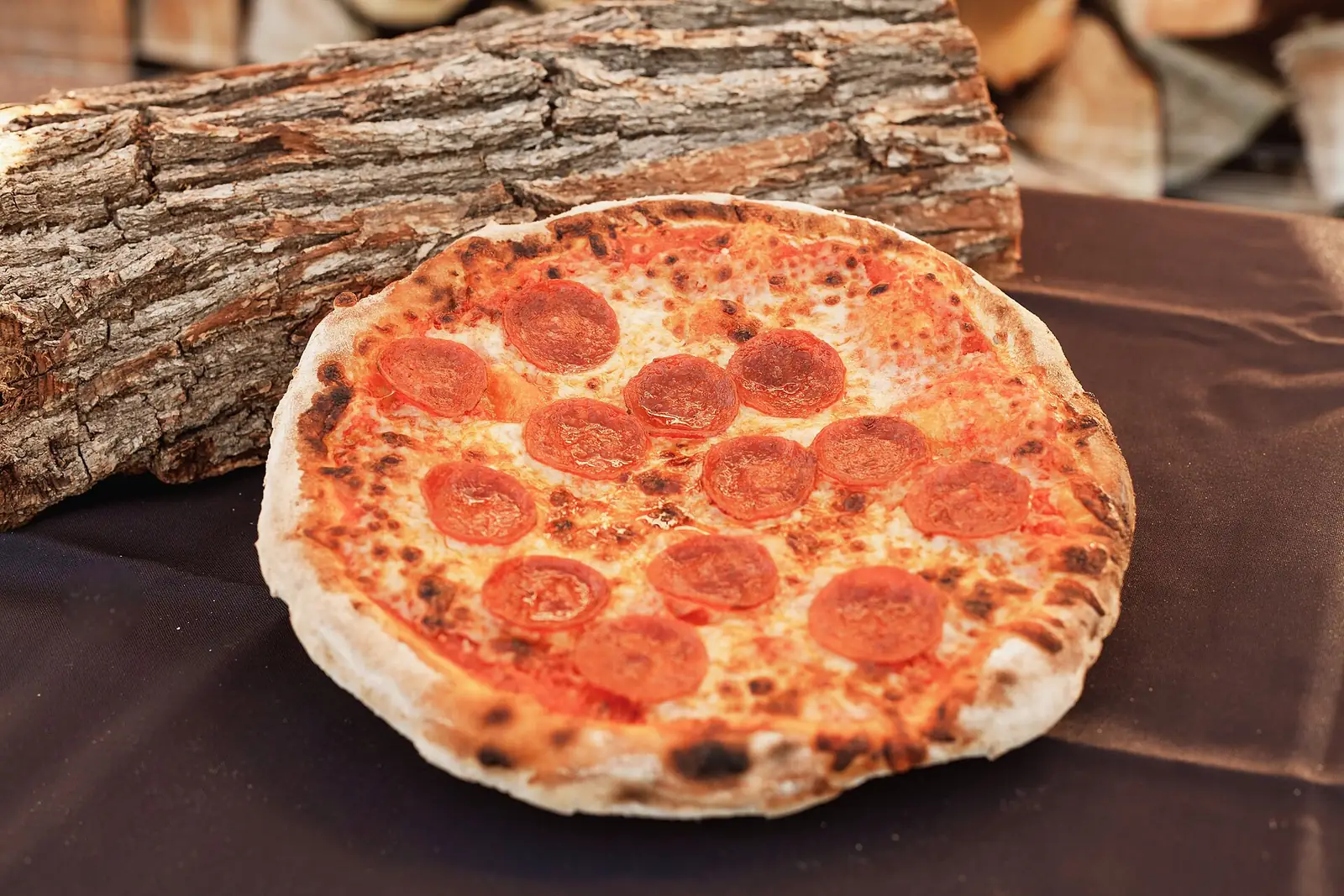 A wood-fired pizza