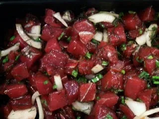 Shoyu and onion poke