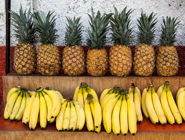 Pineapples and bananas